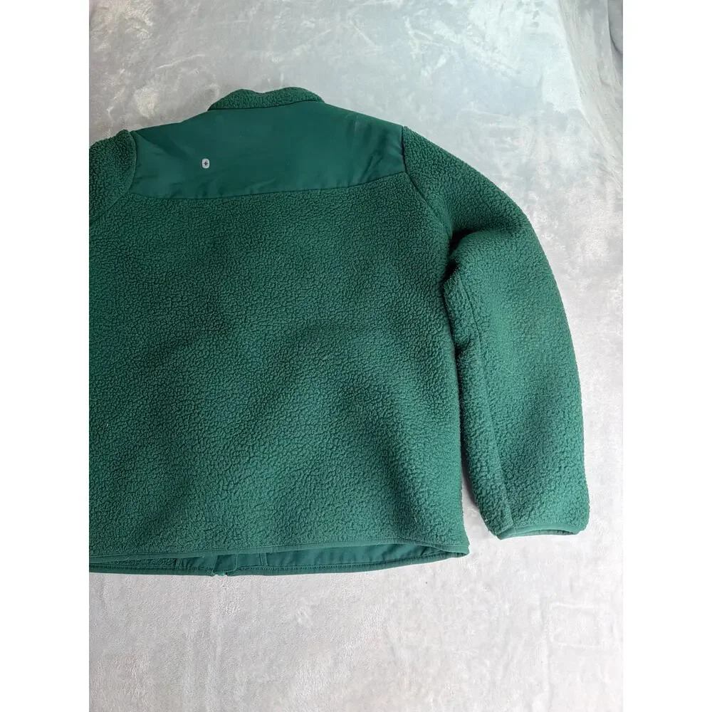 FIGS On-Shift Sherpa Jacket Green Full Zip Fleece Scrub Coat large